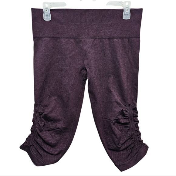 Lululemon In The Flow Crop II Heathered Bordeaux Drama Leggings Size 10 - Picture 2 of 8